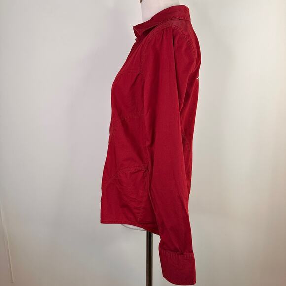 Harley-Davidson Red Zip Up Rhinestone Bling Shirt Size Small - Picture 6 of 8